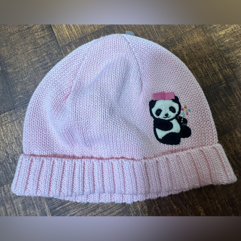 NWT Gymboree 12-18 months Pink Knit Panda Hat